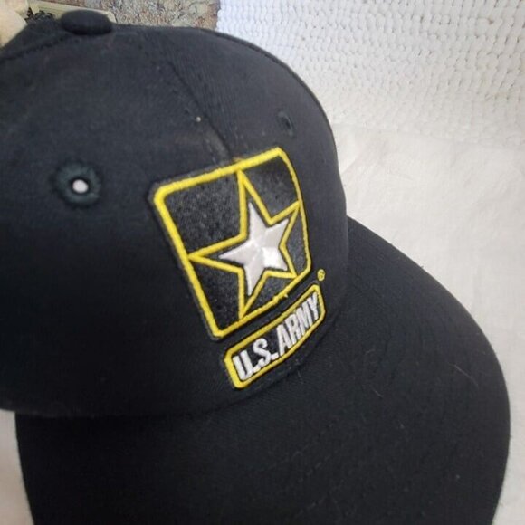 U.S. Army Hat Baseball Cap Embroidered Black Yellow Silver Unisex military OSFA - Picture 3 of 7